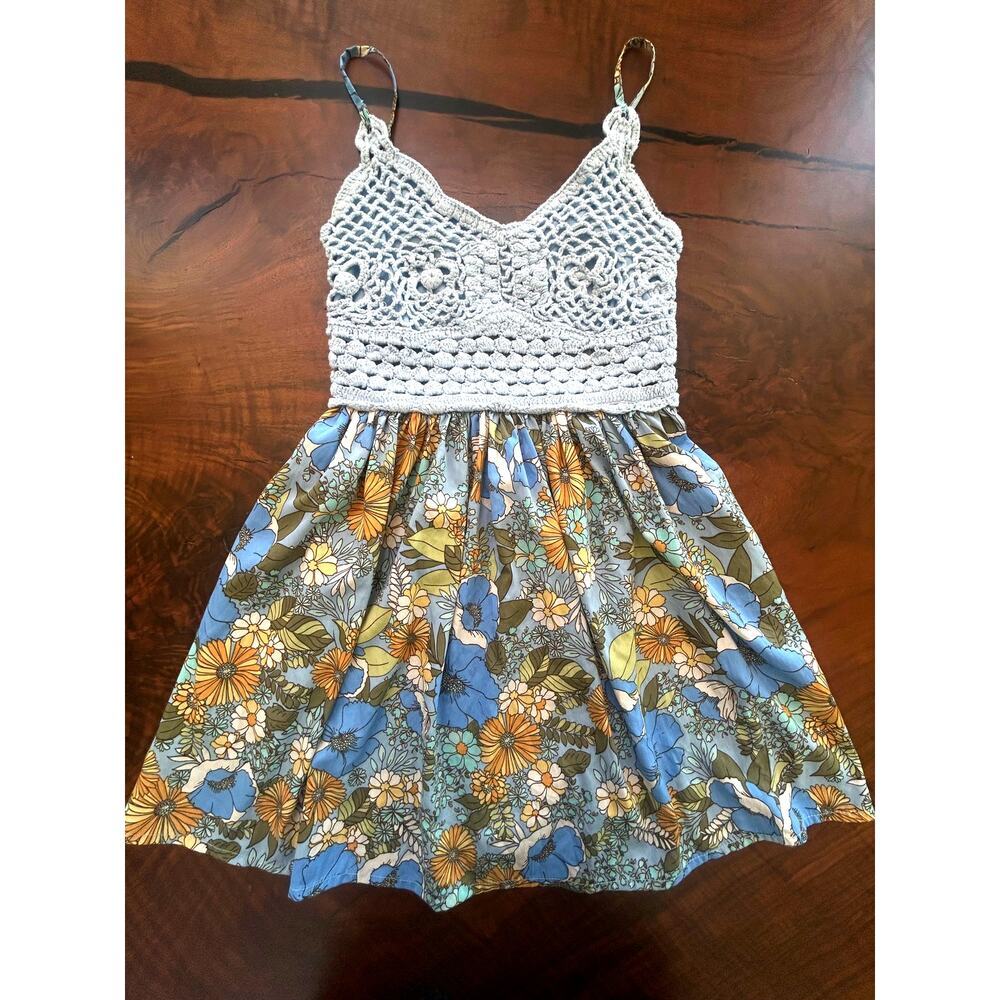 B·O·G Collective Crochet & Floral Mini Dress XS/S
